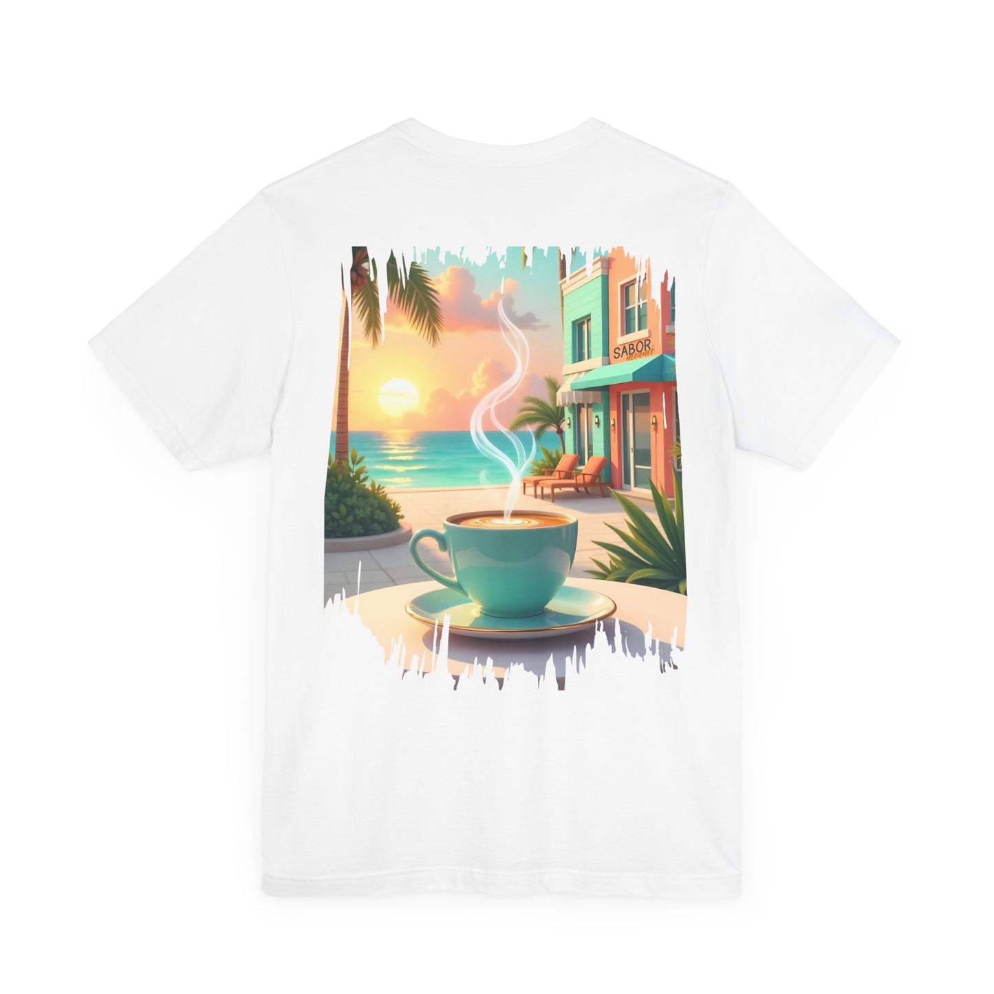 Miami Beach Cafecito Sunset Graphic Tee