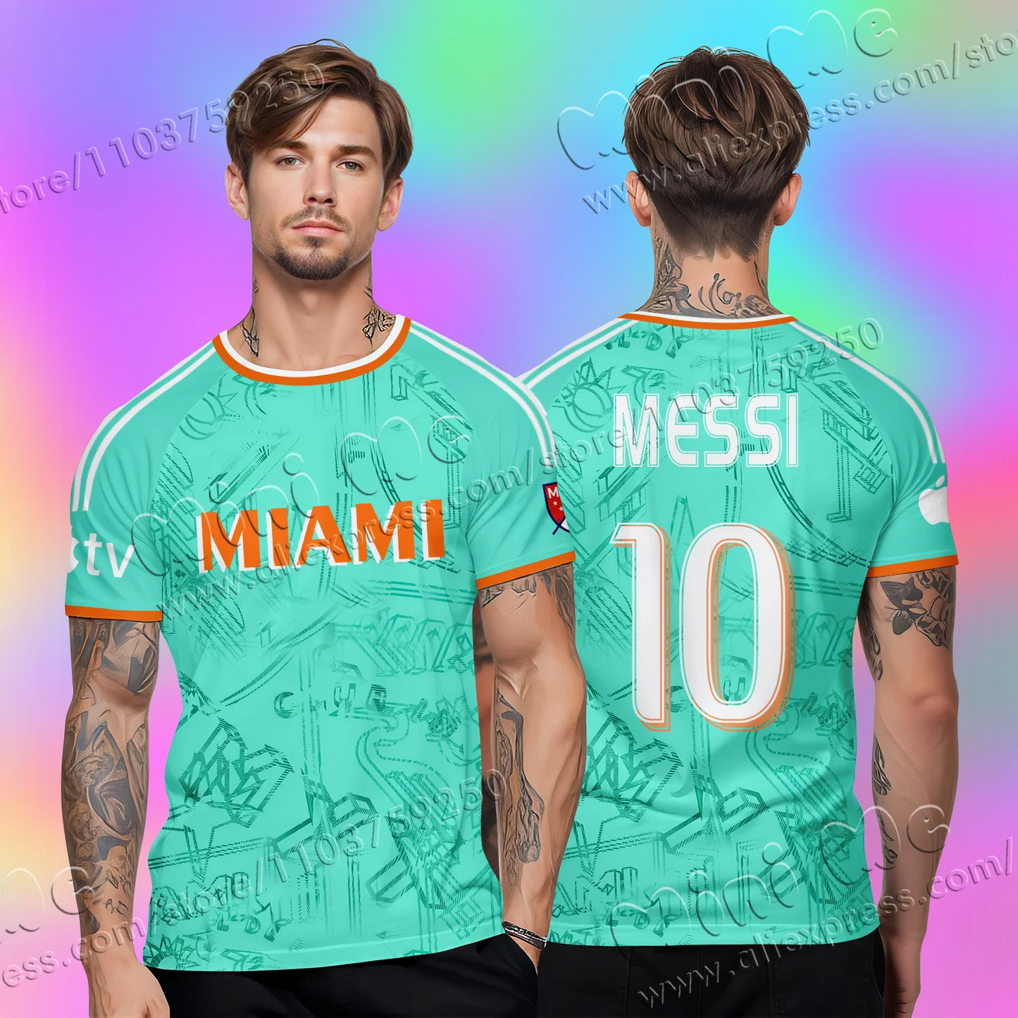 2025 Miami Ai Messi No.10 Football Fan Jersey Kids Adult Summer Sports