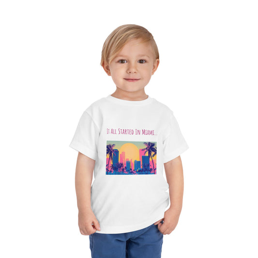 Toddler Tee Mami & Papi Met in Miami T-Shirt