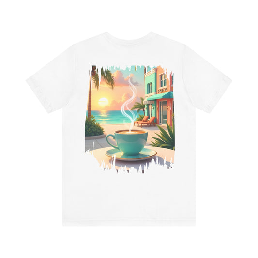 Miami Beach Cafecito Sunset Graphic Tee