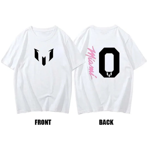 New Summer 100% Cotton Miami Messi 10 Logo T Shirt Men Short Sleeves