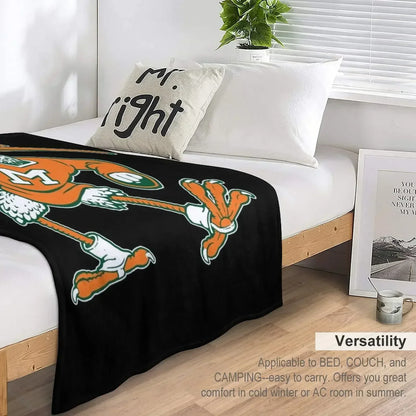 Vintage Sebastian Mascot of Univ. of Miami Mascot Throw Blanket Shaggy