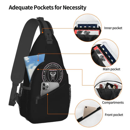 The-Inter-Miami-Club Sling Backpack Sling Bag Hiking Traveling Chest